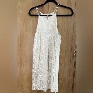 White lace tank top dress